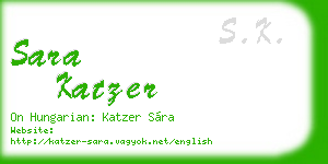 sara katzer business card